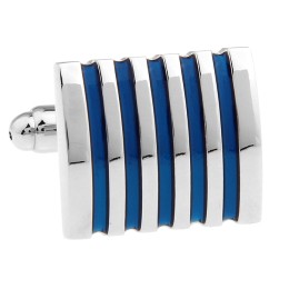 Mansetinööbid - emailitud sinised triibud 2